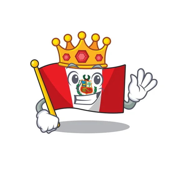 Bandera King Peru almacenada en el cajón del personaje — Archivo Imágenes Vectoriales