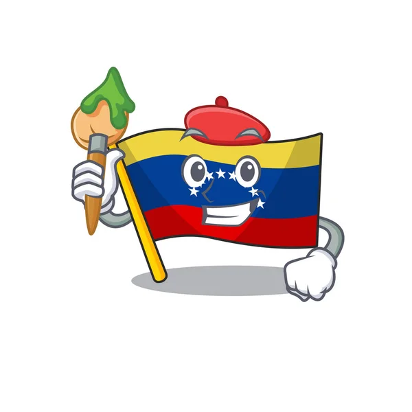Művész zászló Venezuela a karikatúra alak — Stock Vector