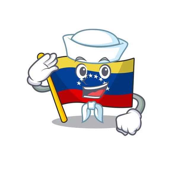 Bandera de marinero venezuela con la forma de la historieta — Vector de stock