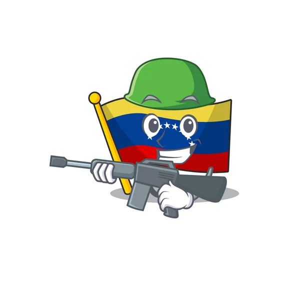 Bandera del Ejército venezuela con la forma de dibujos animados — Vector de stock