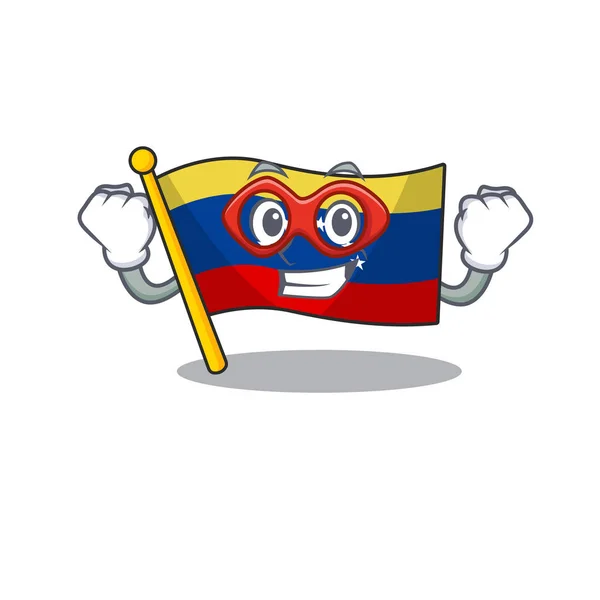 Bandera Super héroe venezuela en el armario del personaje — Vector de stock