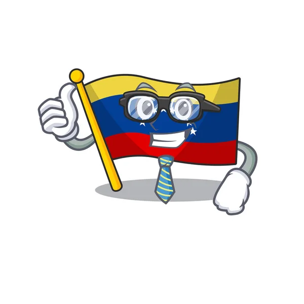 Businessman venezuela flag in the character cupboard — Stock Vector