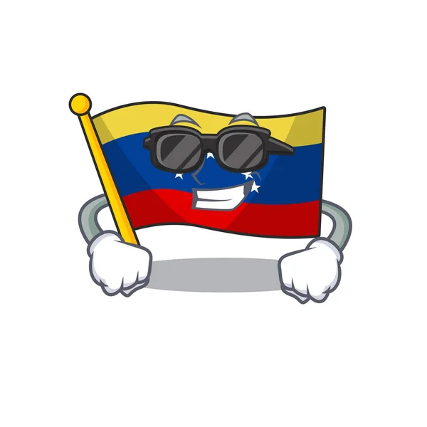 Σούπερ δροσερό σημαία Βενεζουέλας στο ντουλάπι χαρακτήρα — Διανυσματικό Αρχείο