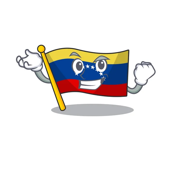 Exitosa bandera de venezuela en el armario del personaje — Vector de stock