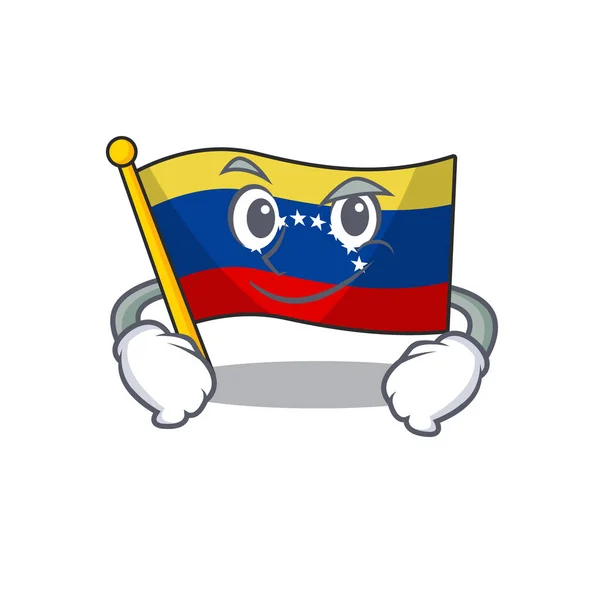 Smirking venezuela flag in the character cupboard — Stock Vector