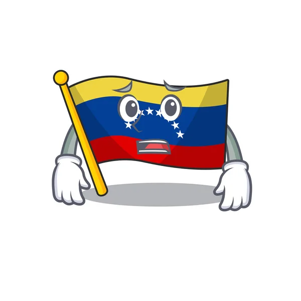 Bandera de miedo venezuela aislada con la caricatura — Vector de stock