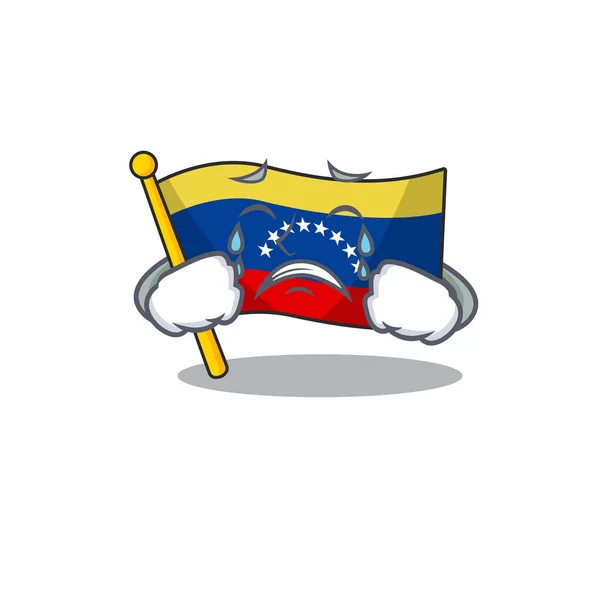 Bandera llorona venezuela aislada con la caricatura — Vector de stock