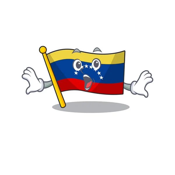惊讶的旗帜委内瑞拉孤立的卡通 — 图库矢量图片