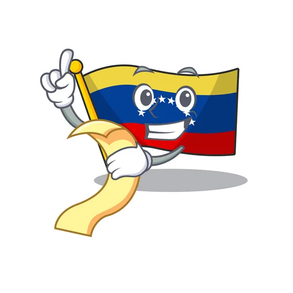 与菜单标志委内瑞拉与卡通隔离 — 图库矢量图片