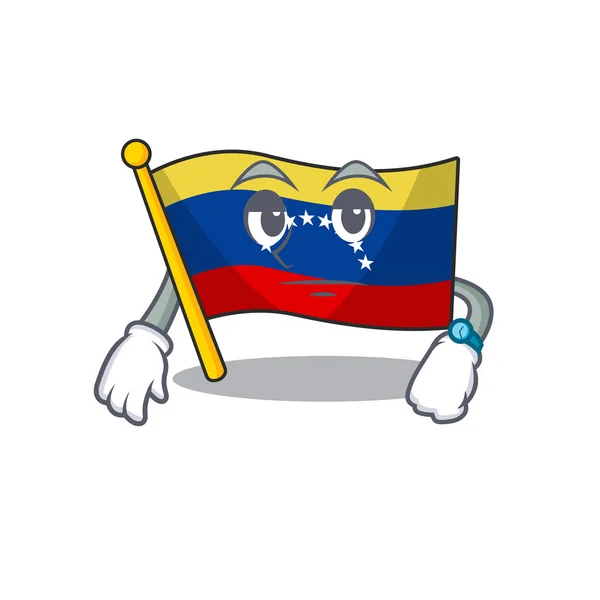 Esperando bandera venezolana izada en el palo de la mascota — Archivo Imágenes Vectoriales
