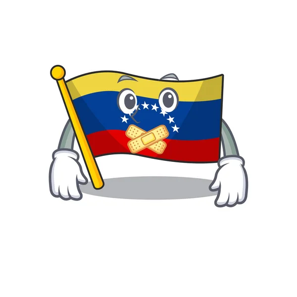 Bandera de Venezuela silenciosa izada en el poste de la mascota — Archivo Imágenes Vectoriales