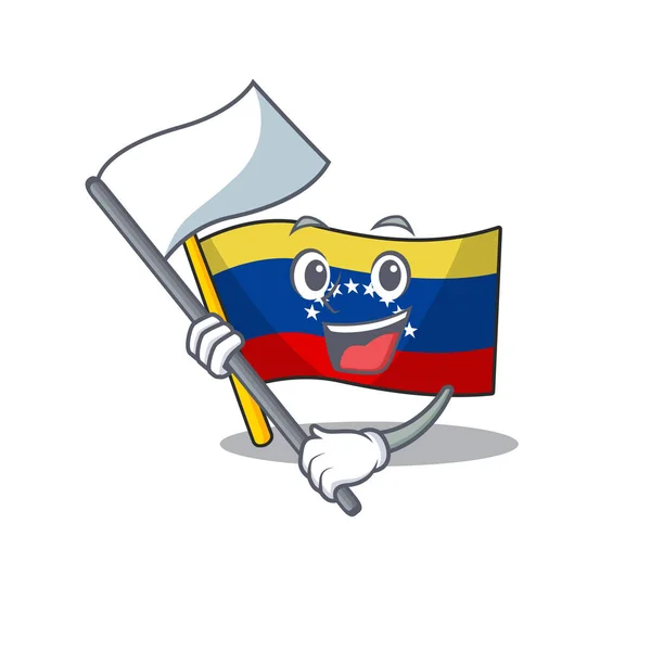 Con bandera venezolana izada en asta de mascota — Archivo Imágenes Vectoriales