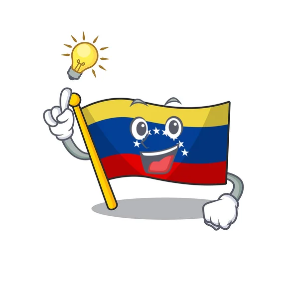 有一个想法委内瑞拉国旗悬挂在吉祥物杆上 — 图库矢量图片