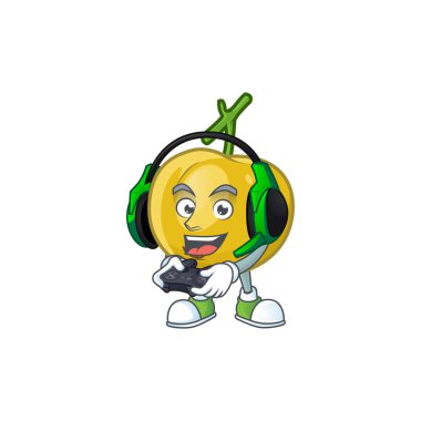 Karikatür maskotu için oyun araza meyve tasarım karakteri