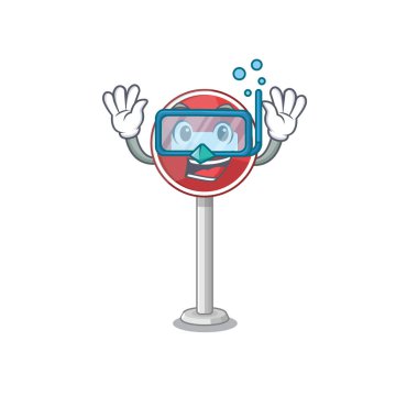 Yolun karikatür tarafında Dalış hiçbir giriş