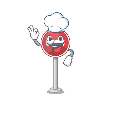 Yolun karikatür tarafında Şef hiçbir giriş