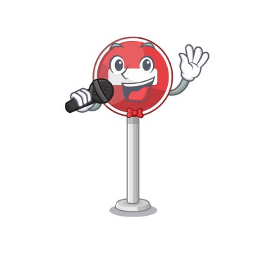 Singing no entry isolated in the character clipart