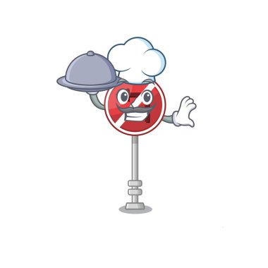 Yemek karikatür şekli ile sola dönüş ile Şef