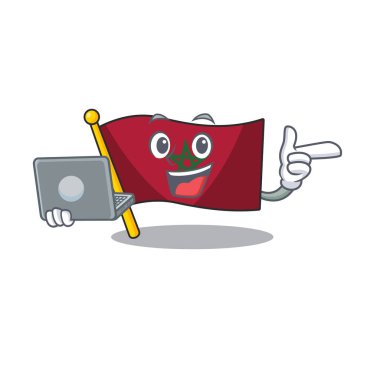 Dizüstü bayrak fas karakteri ile izole ile