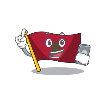 Karakter ile izole telefon bayrağı fas ile