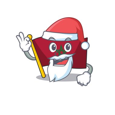 Santa Fas bayrağı maskot duvara yapışır