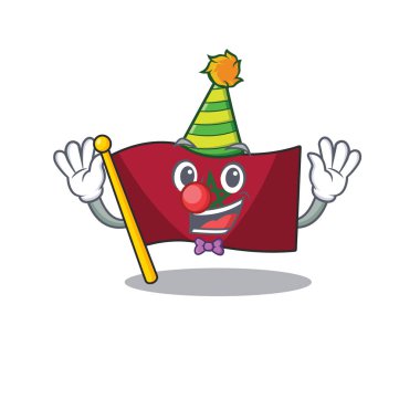 Palyaço fas bayrağı maskot duvara yapışır