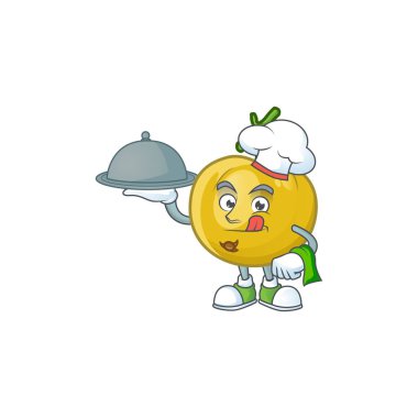 Karakter maskotu ile gıda olgun araza karikatür ile Şef