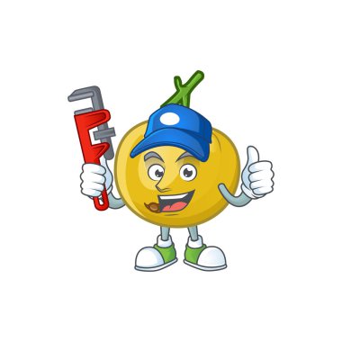 Karikatür maskot tarzında Tesisatçı tatlı araza