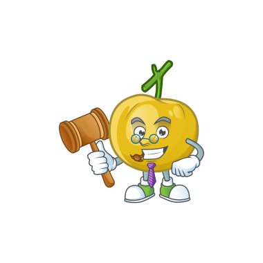 Karikatür maskot tarzında Yargıç tatlı araza