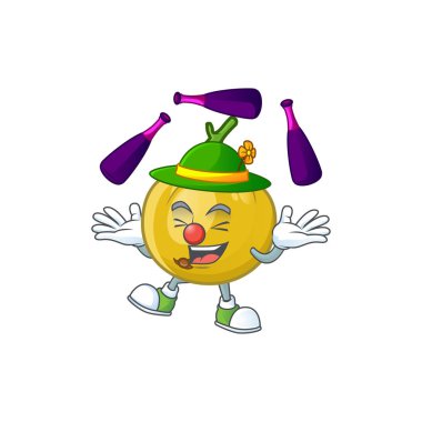 Karikatür maskot tarzında tatlı araza hokkabazlık