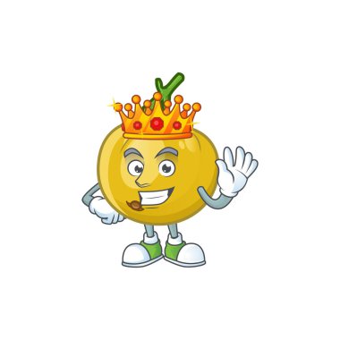 Karikatür maskot tarzında Kral tatlı araza