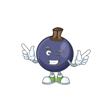 Çizgi film karakter şekli Wink frenk üzümü meyve.