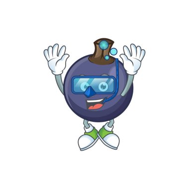 Çizgi film karakter şekli Dalış frenk üzümü meyve.