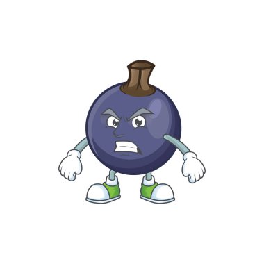 Karikatür karakter şekli Scream blackcurrant meyve.