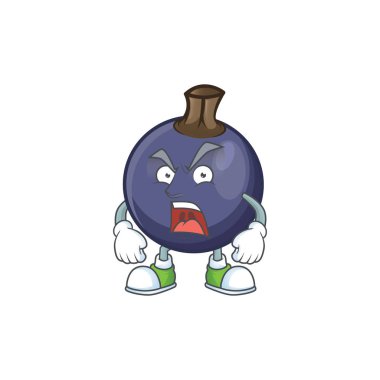 Sağlıklı beslenme için Kızgın taze frenk üzümü karikatür