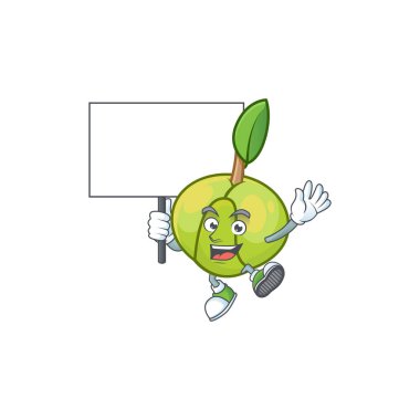 Çizgi film karakteri tahta fil elma meyve getir