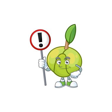 Çizgi film karakteri işareti fil elma meyve ile