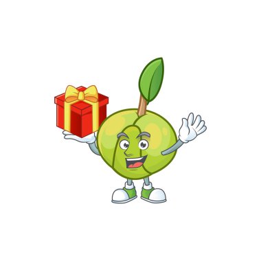 Hediye meyve fil elma karikatür maskot tarzı getir
