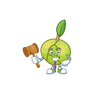 Yargıç meyve fil elma karikatür maskot tarzı
