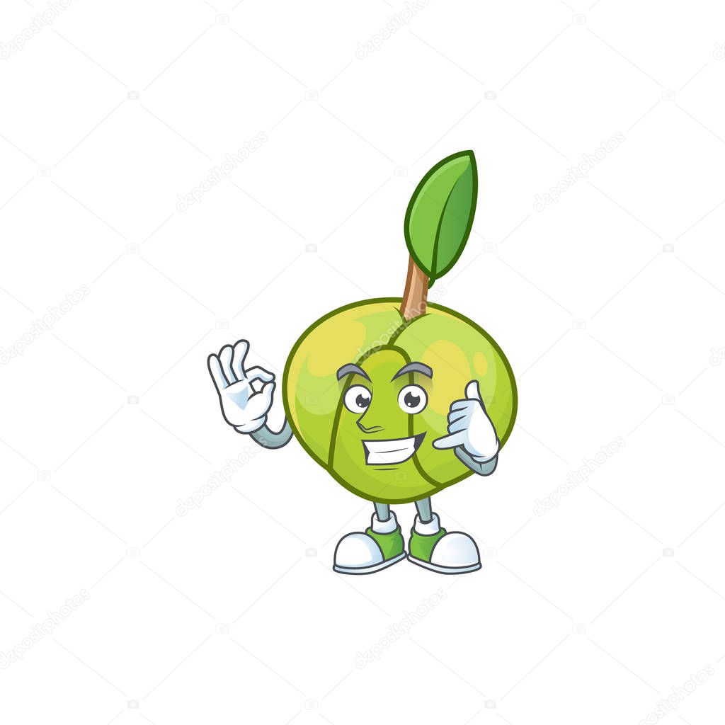 Call me fruit elephant apple cartoon mascot style
