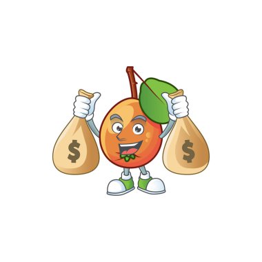 Logo için para çantası shipova meyve çizgi film karakteri ile