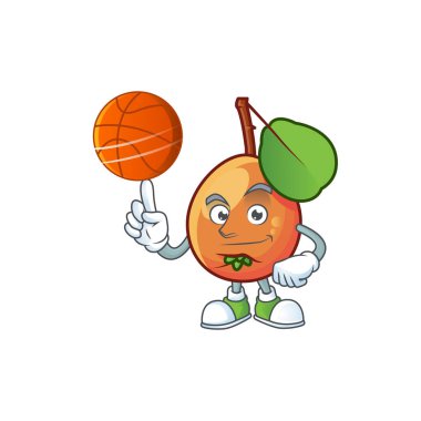 Logo için basketbol shipova meyve çizgi film karakteri ile