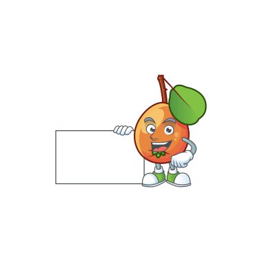 Logo için board shipova meyve çizgi film karakteri ile Thumbs up