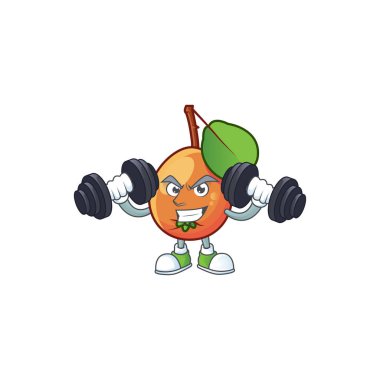 Logo için Fitness shipova meyve çizgi film karakteri