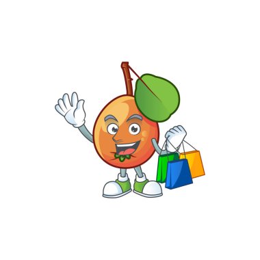 Tasarım maskotu ile Alışveriş taze shipova karakteri