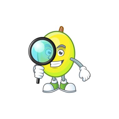 Beyaz arka plan dedektif taze gomortega karikatür