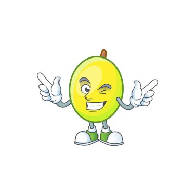 Beyaz arka plan üzerinde Wink taze gomortega karikatür