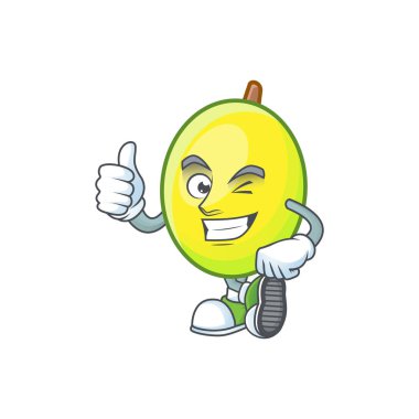 Beyaz arka plan üzerinde taze gomortega karikatür kadar Thumbs