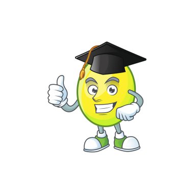 Beyaz arka plan üzerinde Mezuniyet taze gomortega karikatür