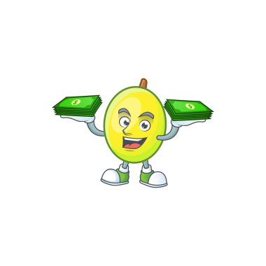 Karikatür maskotu para çantası gomotega meyve sağlıklı ile